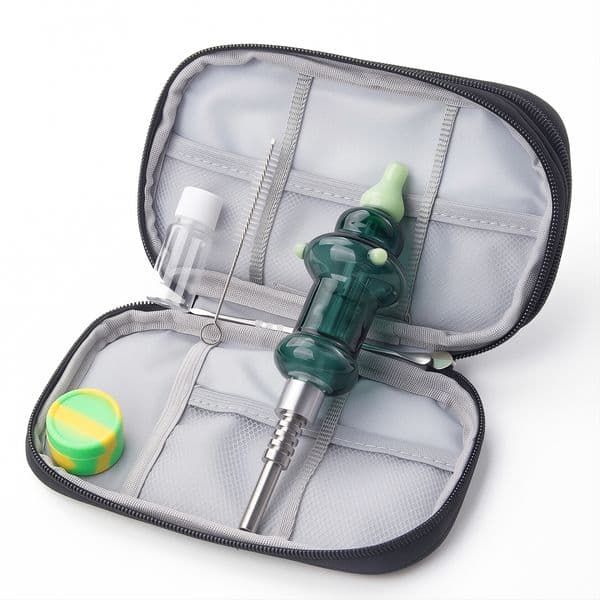 BreathingGlass Micro Recycler Nectar Collector Kit Smoking Pipe With 510 thread Titanium Quartz Ceramic Nail Water Bong