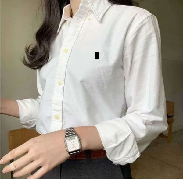 American Casual Polo Pony Blouses Womens Loose Lapel Neck Cotton Shirts Colorful Horse Embroidery Women Fashion Long Sleeved Sweatshirts Designer T Shirt thumbnail 2