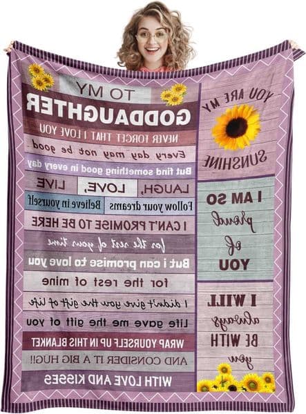 Gifts Goddaughter from Godmother Godfather Godparents for Godson Baptism Gifts for Girl Boys First 1st Gifts Blanket 60x50 D260612