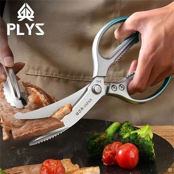 stainless steel blue gradient kitchen scissors Chicken duck fish bone tools outdoor barbecue 260611