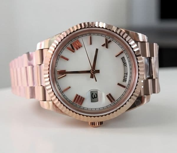 Mens Watches Bpf Automatic 2813 Movement Green Brown Champagne White Rome Dial BP Time Day Date Rose Gold Crystal BP factory Men Watch Wristwatches