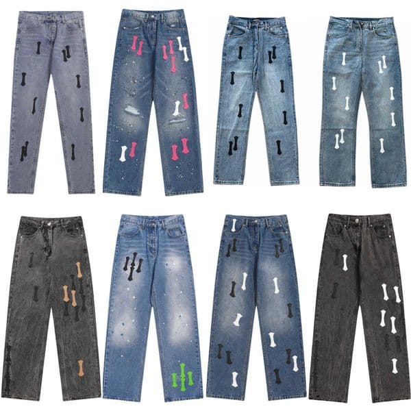 Mens Jeans Jean Trousers Men Embroidery Patchwork Trend Brand Motorcycle Mens Skinny Straight Pants Rock Revival Q260612