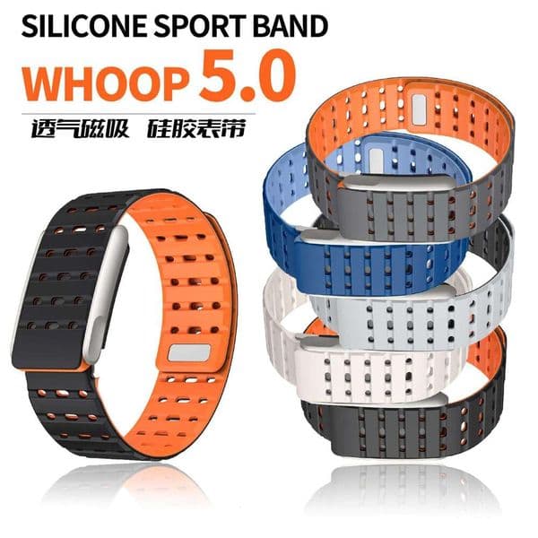 Whoop 5.0 Magnetic Silicone Wristband Breathable Watch Two-tone Sports WP Strap