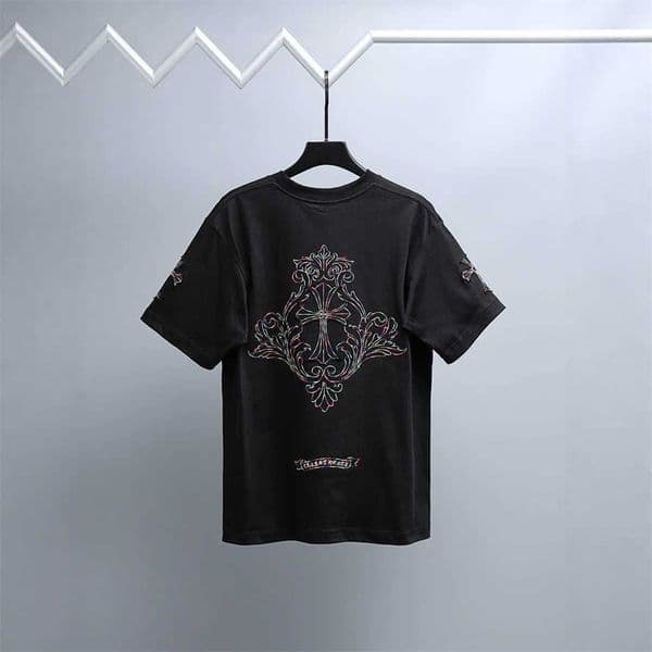 CH Chrome Correct Version Summer Front and Back Appliqu Embroidery Unisex Short-Sleeve T-Shirt{category}{category}GON5