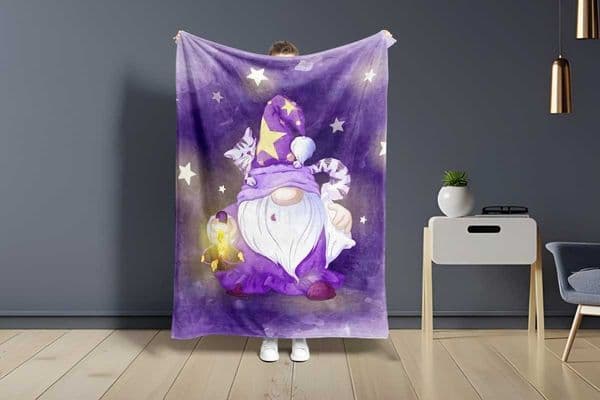 Gnome 1pc Printed Throw Blanket Soft Nap Blanket For Sofa Couch Office Bed Camping Travelling Multi-purpose Gift Blankets D260612