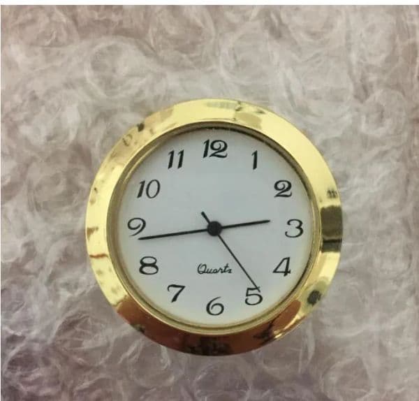 Gold 1 7/16 inch plastic insert clock standand size arabic dial fit up clock PC21S movment