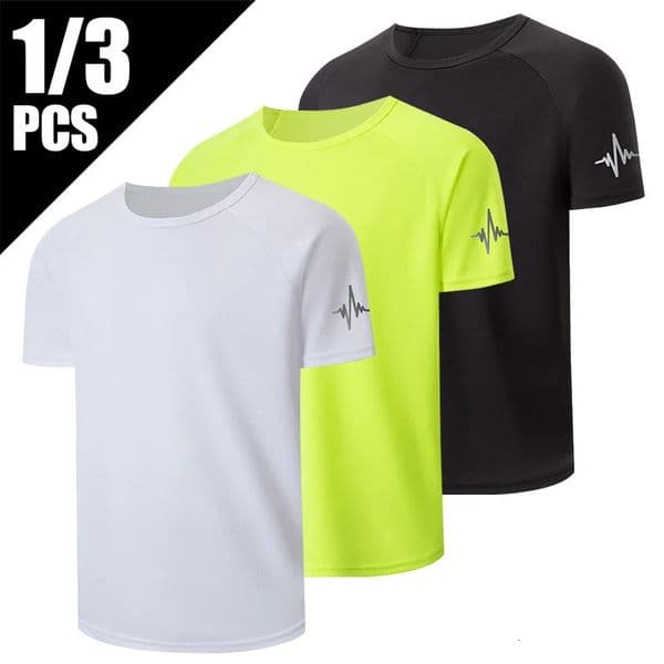 31 Pcs Mens Summer Quick-drying Leisure Short-sleeved Youth Sports Fitness Joker Breathable Running Top Is Simple And Stylish 260612
