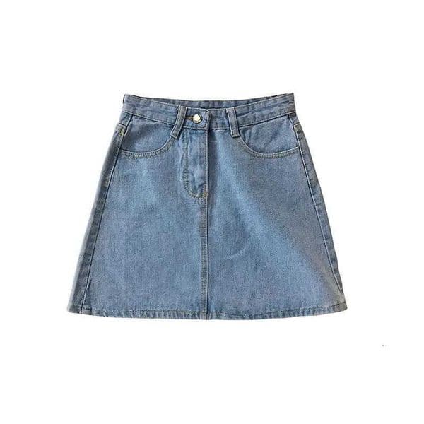 Big Womens Summer Skirt Casual Size Jeans A-line Short Skirt High Waist Denim Vintage Tassel Female Clothing DURIKIES M260612