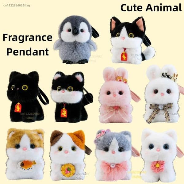 11 Styles Fragrance Animal Plush Pendant Exquisite Table Companion Plush Keychain Cat Rabbit Penguin With Fragrance Kid Gift 260611