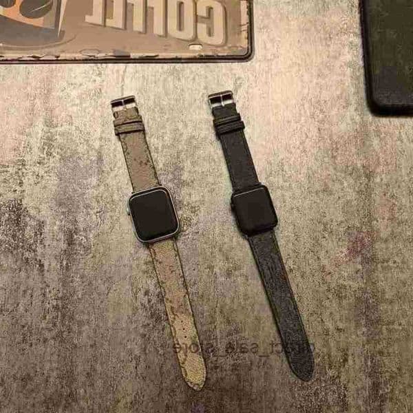 Designer Apple Bands 49mm for apple ultra series 8 3 4 5 6 7 i Bands 38 40 42 44 45 mm Bright Leather Embossing Metal Letter bands Q260612