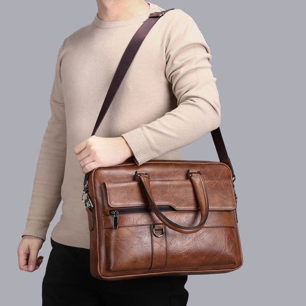 Men's Minimalist Trend Briefcase Large Capacity Office Shoulder Bag Waterproof Business Laptop Handbags Commute Crossbody Bag laptop bag designer sacoche homme