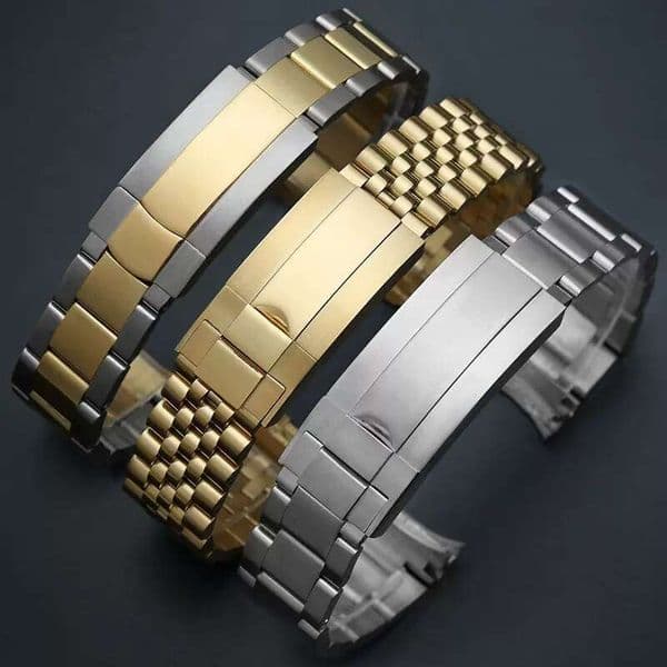 three-bead black and green diver's 21mm for men, high-end solid strap, stainless steel watch strap