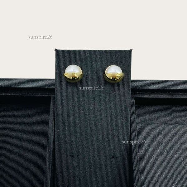 lunette miumous earrings Designer Earrings Gold Plated Copper Rhinestone Pearl Earring Geometric Letter Design High Quality Jewelry Gifts b90