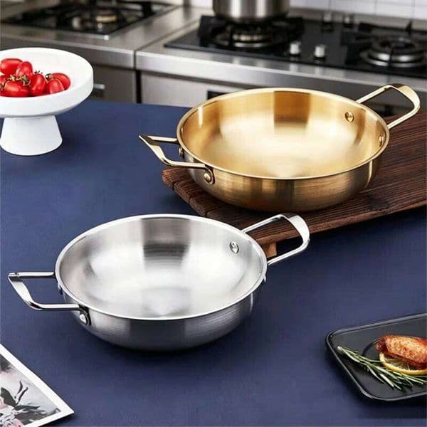 Stainless Steel Cookware Set - Multi-Purpose Saucepan, Paella Skillet for Home Cooking, Picnic & Seafood