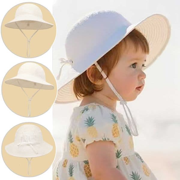 baby New born Bucket hat cap Girls Big brimmed sun hat Summer Kids Toddler Cap 0 to 48 Months Soft Cotton yarn Sun flower Hat M260613