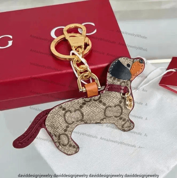 keychain bag charms luxury leather pet dog bag charm key chain designer Fashion Gs Keychains handbags pendant for Men Women Car Key Rings Christmas Gift