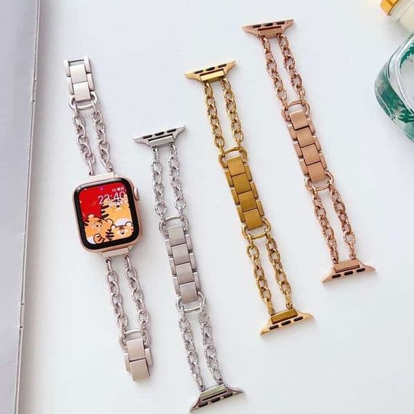 Suitable for Watch New Apple Band Double Row Stainless Steel Circle