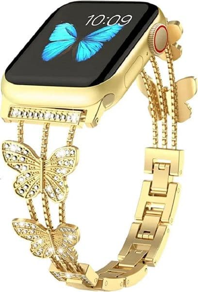 Luxury Dia Straps For Apple Watch Bands 38 40 41 42 44 46 49Mm Women Bling Butterfly Metal Iwatch Series maquillaje Ultra 10 9 8 7 6 5 4 3 2 1 SE Bracelets Re 262