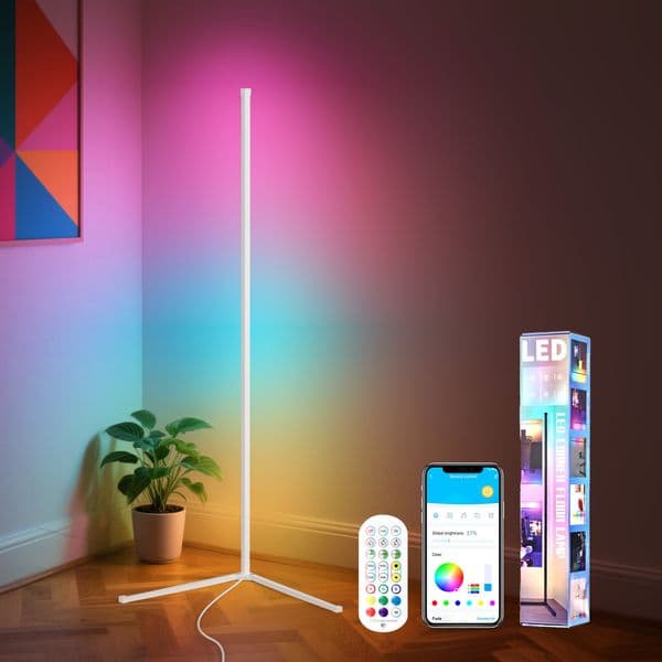 142cm Smart RGBIC LED Floor Lamp Remote/Switch/APP Control USB Music Sync Corner Modern Mood Standing Light For Living Room Gaming Party