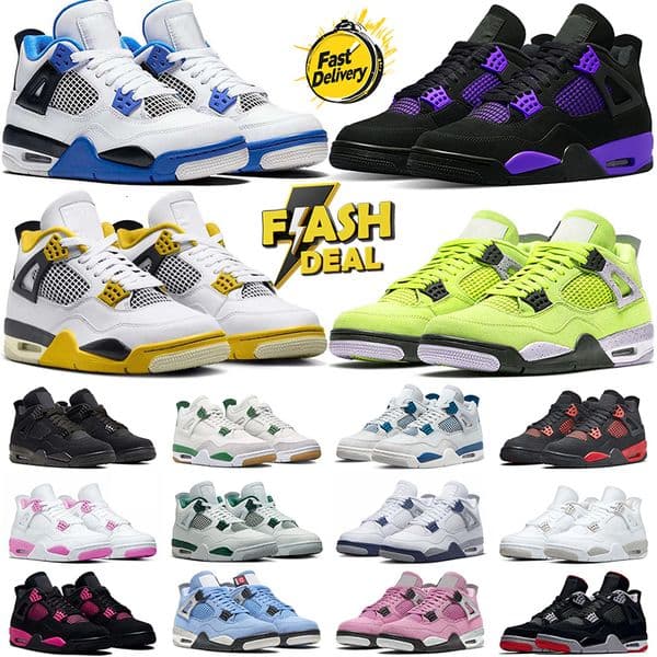Shoes Designer 4 Rm Sneakers Womens Mens 4s 4shoes Paris Wet Cement White Thunder Nigel Sylvester Basketball Trainers Casual Outdoor