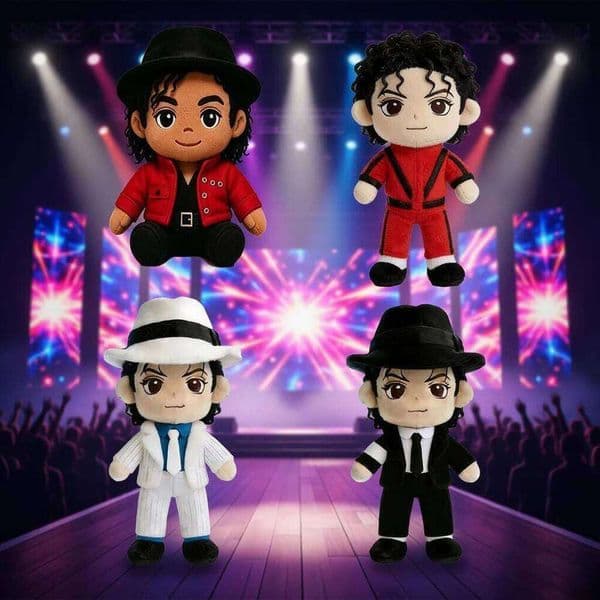 25cm 2026 New Michael Plush Doll Cute Pop Star Plushie Soft Stuffed Toy Home Decor Collectible Gift for Music Fans 26Y0609