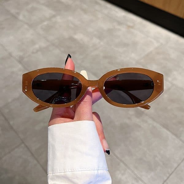 High quality New Trendy Blogger Personality Small Frame Simple Versatile Korean Fashion Oval Sunglasses Wholesale