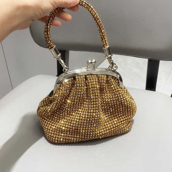 Fashion Rhinestones Evening Bag Portable Clutch Bag Casual Mini Purse Crystal Handbags Party for Women 061426