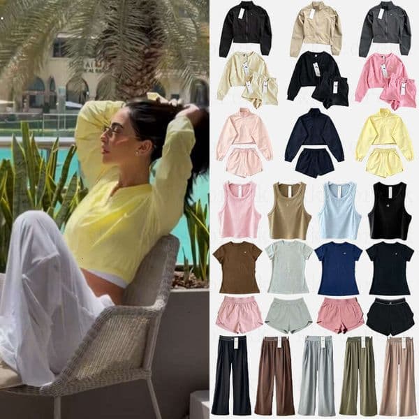 New Aloism Women Sweat Jacket Set Zipper Short Jacket Set Gym Yoga bag Sets Women Clothes Aloism Men Jacket Short skirt Designer Socks Water Cup A06140