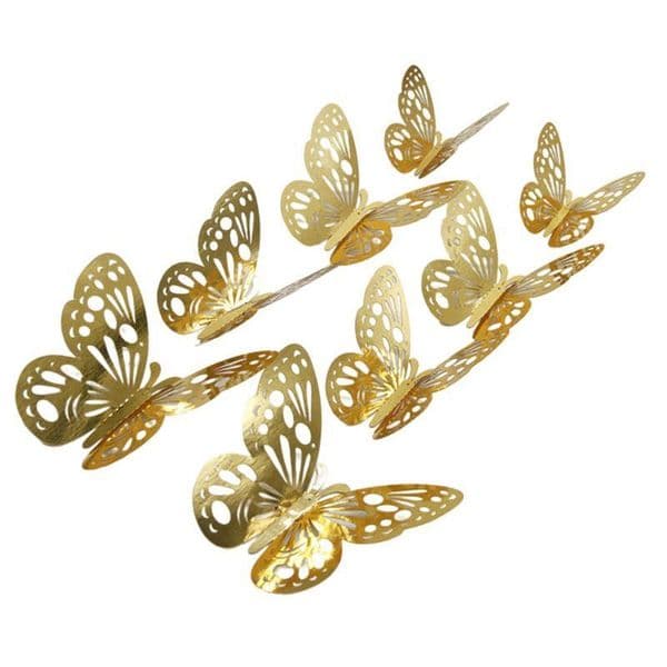 12Pcs/Lot 3D Hollow Butterfly Wall Sticker Decoration Butterflies Decals DIY Home Removable Mural Decoration Party Wedding Kids Room Window Decors HW0150