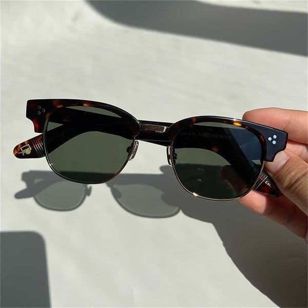Eavy Metal Luxury Trend Vintage Sunglasses TINIF Half-Rimless Retro Square Type Unisex Lemtosh Glasse