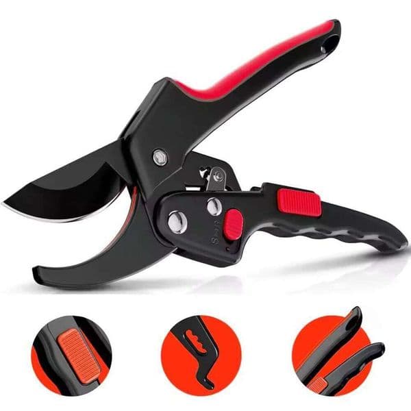 High intensity gardening pruning scissors increase cutting power by 3x, and the ratchet trimmer is very suitable for wea 26Li0615