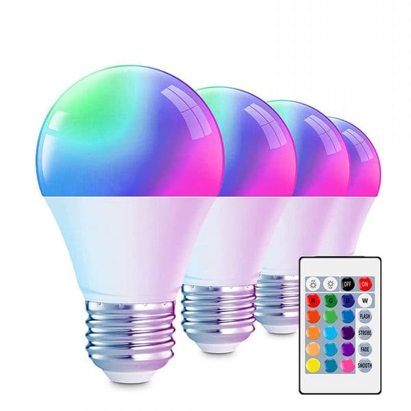 16 Colors RGB Bulb LED Multicolor Bulb E27 7W 9W 15W 220V Household Lighting Dimmable 24 Key Remote Control Smart Lamp Atmosphere Light