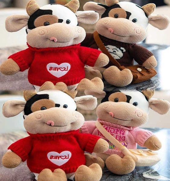 Doll Hot Cow toys Cute Little Cow Plush Toy Chinese Zodiac Cow Doll Cloth Doll New Years Gift Girls Birthday Gift C260615