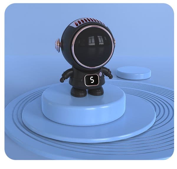 2026 Cartoon Astronaut Handheld Neck Fan 500mAh USB Silent Digital Portable Mini Fan