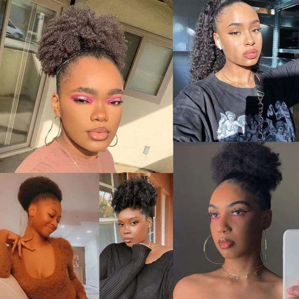 Foreign Trade European And American African Wigs, Voluminous Afro Hair, Fluffy Curly Bun, Stylish Bun Hair Accessory SHXI