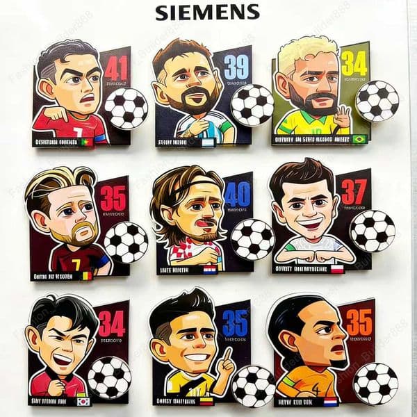 2026 World Cup 67 Rotating Refrigerator Magnet Souvenir C. Ronaldo Neymar Home Decoration Football Gift