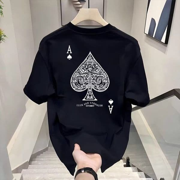 2026 Summer Designer New Line of American Pure Cotton High-End Trendy Men's Clothing Summer T-Shirt Long-Sleeved Men's Style