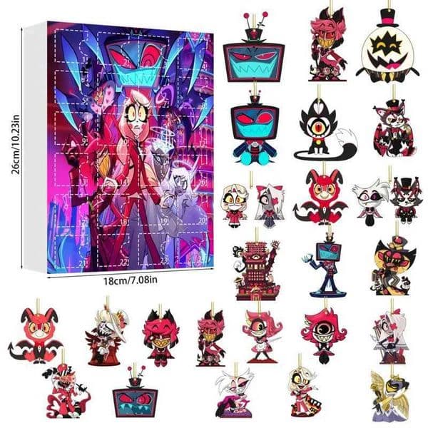 New Theme Hazbins Hotels Advent Calendars Box Anime Print Festival Blind Box Countdown Christmas Tree Decor Pendant Holiday Gift L260612R4B2