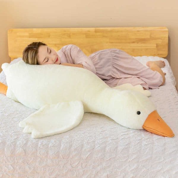 Plush Hot 50/90/130CM Funny Goose Stuffed Soft Duck Sleeping Pillow Sofa Cushion Kids Girlfriend Birthday Gift Toy C260615