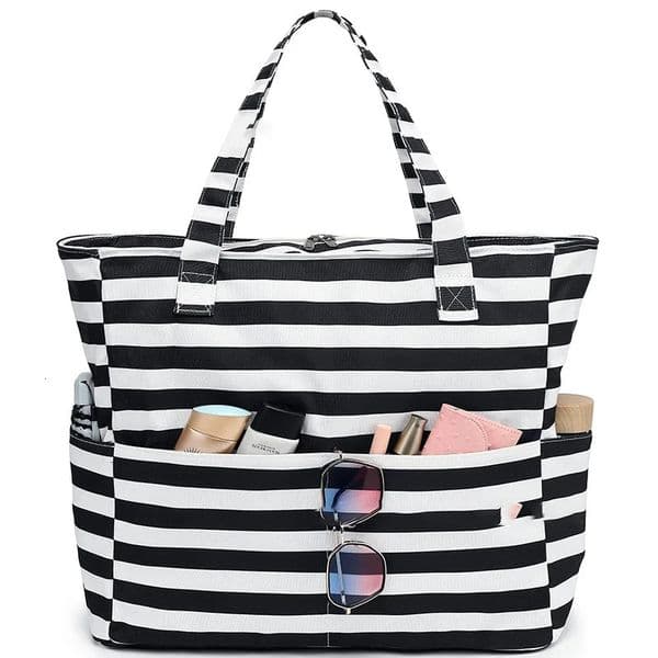 Beach Bags for Women Large Waterproof Sandproof Tote Swim Pool Bag with Zipper Gym Grocery Travel Vacation Essentials 260615