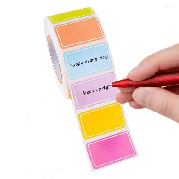 Gift Wrap Random Colors 1.5 2.5cm Colorful Labels Handwritten Stickers Waterproof Self-Adhesive Journal Writable Classification Tags Name
