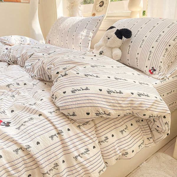 Cotton Washed Duvet Cover Print Quilt Cover for bed Queen King Bed D260616