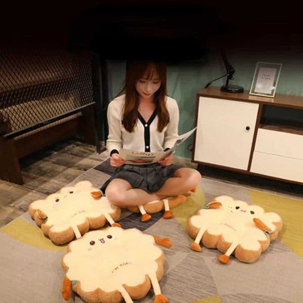 Simulation Bread Toast Cushion Stuffed Memory Foam Sliced Bread Food Pillow Sofa Chair Decor Seat Cushion Cute Student Chair Pad C260616