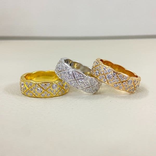 Designer Diamond-studded Ring Jewelry Diamond-patterned Ring Light Luxury Men-women Versatile Ring