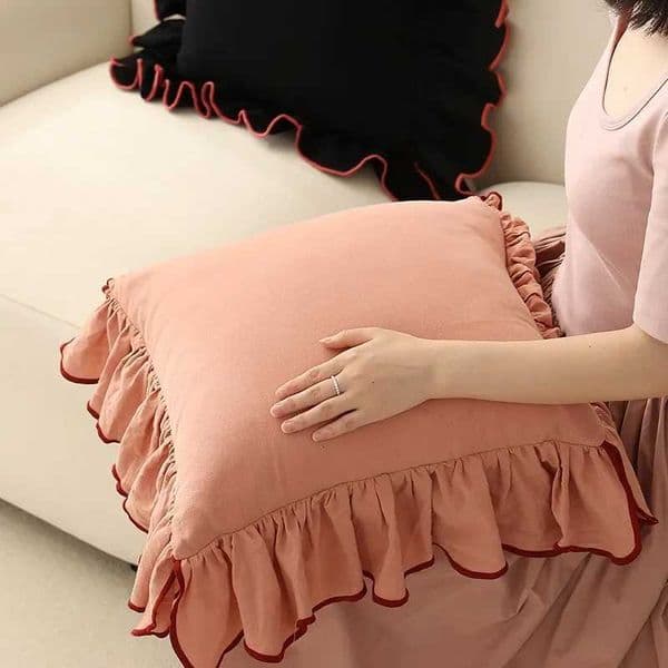 Cotton Ruffle Cushion Cover 45x45cm Sofa Throw low Cover Solid Vintage Style Soft Bed He Decoration for Living Ro Bedro J260616