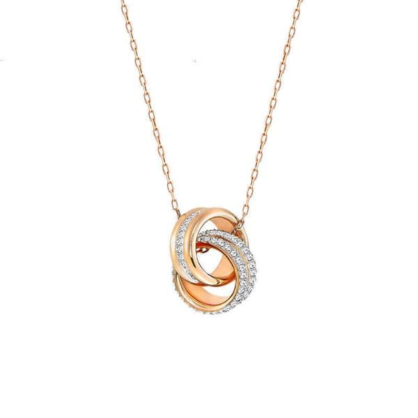 Jewerly Designer For Women Swarovskiliness Necklace Interlocking Bead Necklace For Women With Elements Crystal Clavicle Chain