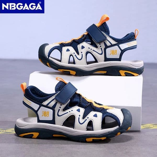 Summer Sport Sandals for Childrens 5-16 Years Boys Breathable Anti-Slip Beach Shoes Outdoor Anti-Bump Closed Toe Sandails 260616