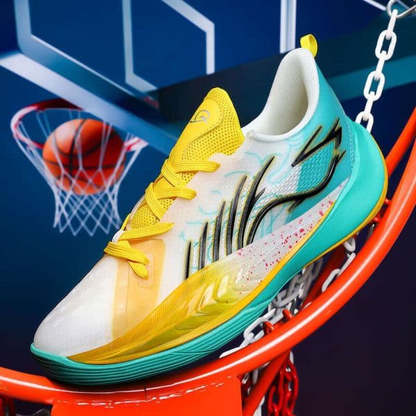 Unisex Yellow Green Gradient Basketball Shoes Outdoor Non-Slip Performance Sneakers Comfortable Cushioned Sports Casual Shoes