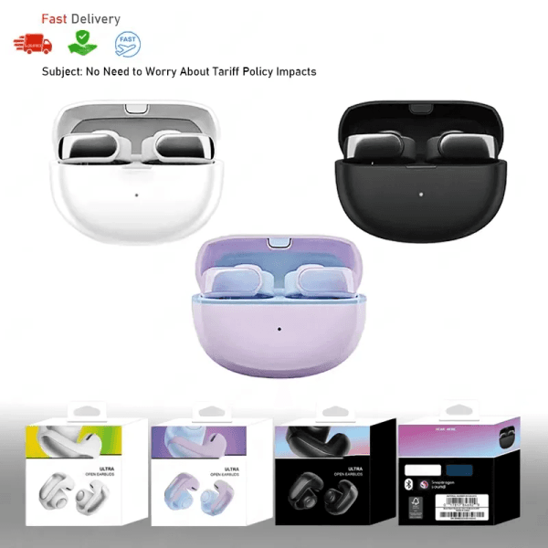 BS Ultra Open Earbuds wireless Headphones Bluetooth HD Mic Call Earphones TWS sports waterproof Ear Clip in-ear touch game Headsets For Phone