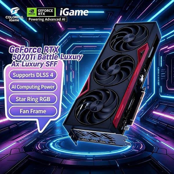 Original GPU NVIDIA Colorful GDDR7 GeForce RTX 5070Ti Battle Ax Luxury SFF 16GB 256Bit for Desktop Gaming Computer Components PC